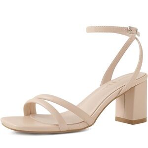 Strappy Nude Block Heel Sandals 10